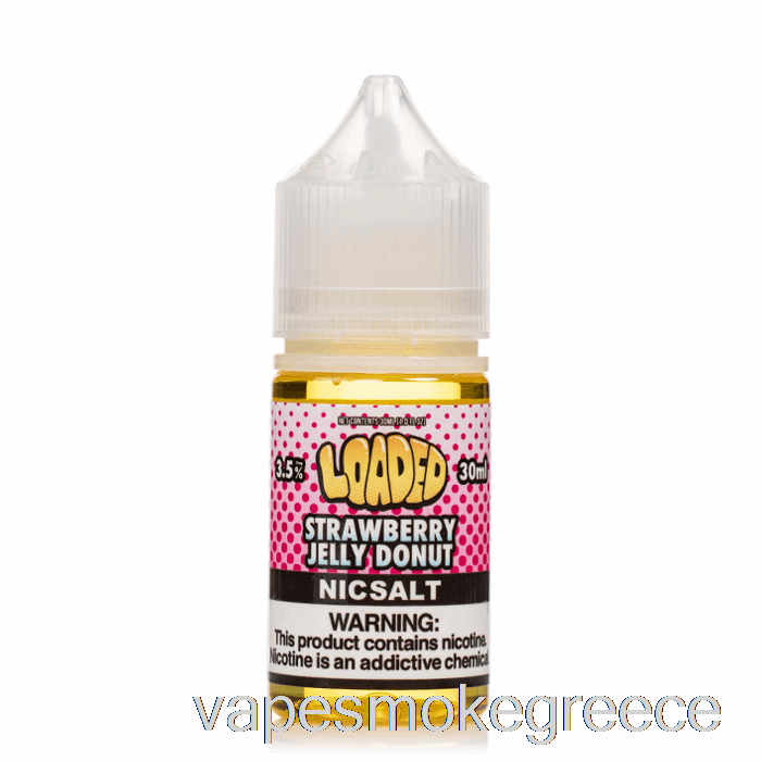 Vape Greece ντόνατ ζελέ φράουλα - φορτωμένα άλατα - αδίστακτοι ατμοί - 30ml 50mg